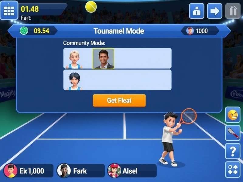 Agonda Tennis Aces gameplay screenshot showing character selection