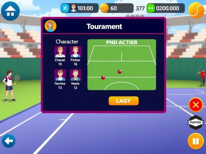 Agonda Tennis Aces tournament mode interface